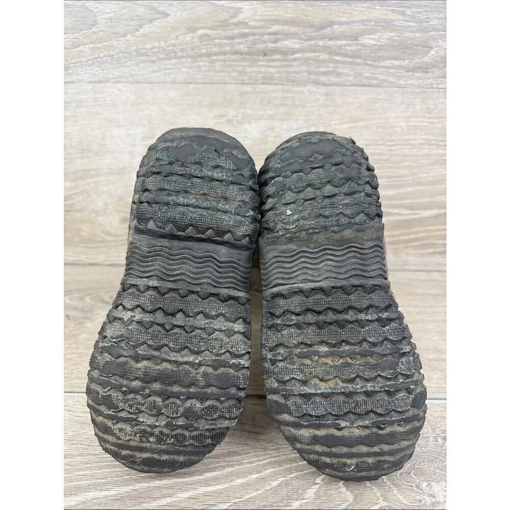 Bogs Waterproof-4f Slushie Web Geometric  Little Boy Sz 13 Gray Green Rain Boots